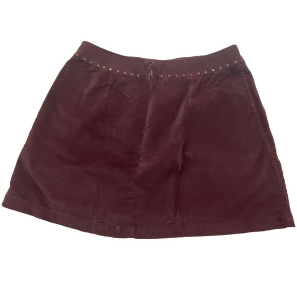 Abercrombie & Fitch Womens Studded Velour Mini Skirt-Brown-Size 0-GUC - Picture 5 of 7